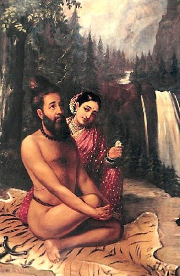 Raja Ravi Varma Vishwamitra and Menaka china oil painting image